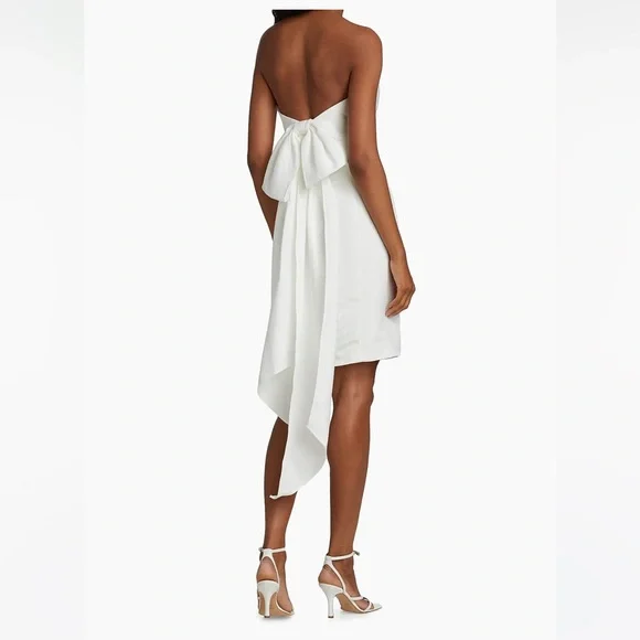 Amsale Strapless Silk Faille Bow Dress NWT Size 10